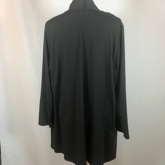 🖤 Elegant Black Soft-Drape Open Front Jacket — Flattering, Flowy - Picture 6 of 9